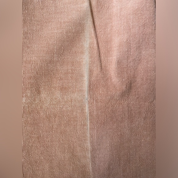 Vintage 70s 80s XS S 24 25 Tan Corduroy Wide Leg Belted Bell Bottoms Pleated - Picture 11 of 16
